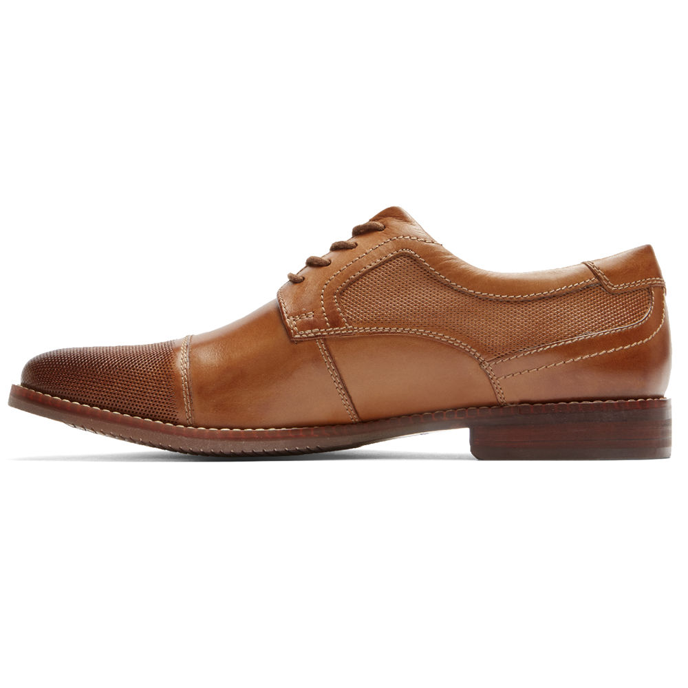 Rockport Lace Up For Mens Brown - Style Purpose Cap Toe Blucher - YD4635108